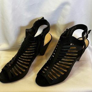 Herstyle Black Gladiator Shoes. Size 8